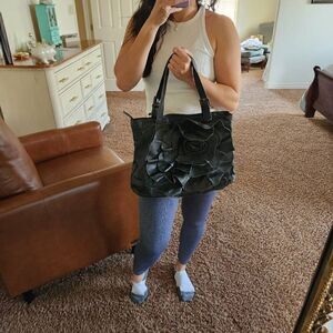 Candice black floral purse 3D shoulder bag